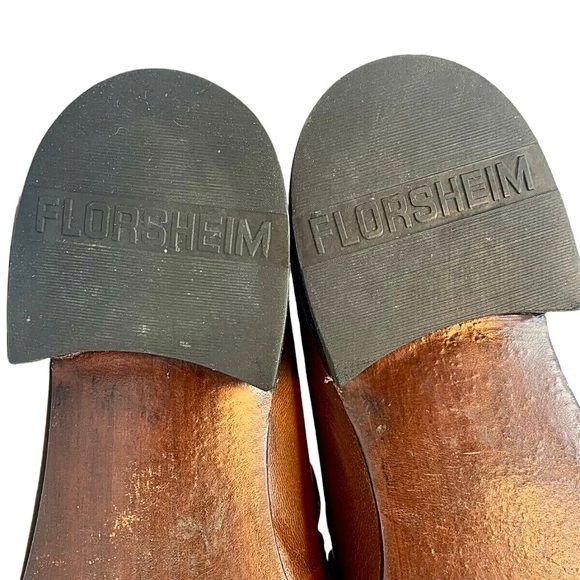 Vtg Florsheim Imperial Mens US 8D Brown Leather Loafers Slip-On Classy Shoes - Picture 9 of 11